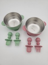 PandaEar 2 Pack Stainless Steel Baby Suction Bowls  4 Pcs Silicone...