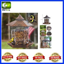 Charming Hanging Bird Feeder in Copper Red - Perfect for Attracting Birds