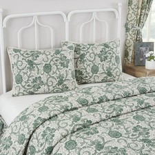 Standard Sham Dorset Green Floral Farmhouse 21x27 Quilt Bedding Decor VHC Brands
