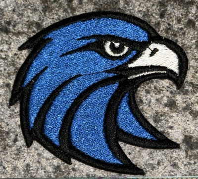 Embroidered Blue Eagle Head Patch Iron On and/or Sew On