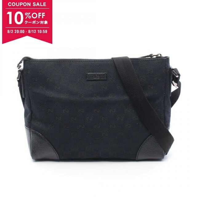 Gucci Black Leather and Canvas Shoulder Bag for Women