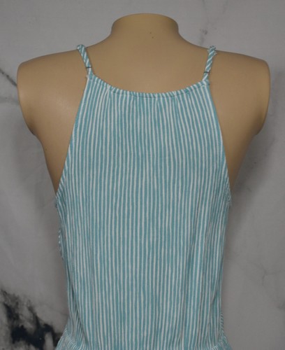 MARKET & SPRUCE Cyan White Striped Liliana Surplice Sundress Small Hook Eye Bust - Picture 7 of 8