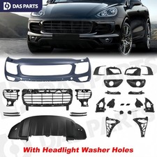 For Porsche Cayenne 985 2015-2018 Front Bumper Grille Valance Fog Light Bezel
