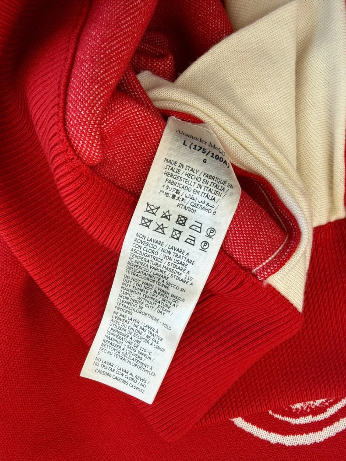 Alexander McQueen Varsity Jacket bomber Red / Ivory Oversize Large PTP 24" $2250 - product detail image 6