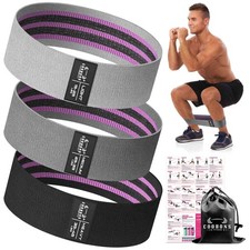 Fabric Resistance Bands for Working Out - Exercise Bands for Women and Men, B...