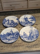 Set Of 4 seasons Chemkefa vintage Delft Blue wall plates