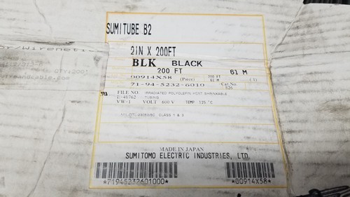 2" Sumitube B2 IRRADIATED POLYOLEFIN HEAT SHRINK TUBING MIL-DTL-23053/5C ~200FT - Picture 2 of 11