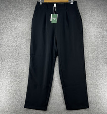 Halara Straight Leg Pants Women Size Large Black Elastic Waist Pockets NEW