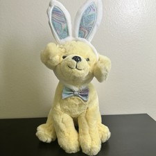 FAO Schwarz Dog Labrador Puppy Stuffed Animal Plush 16" Easter Yellow Bunny Ears