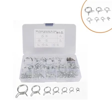 70PCS Metal Double Wire Fuel Line Hose Tube Clamp Spring Clips Assortment Kit