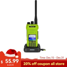 Ailunce HA1G GMRS 5W IP67 Rugged Walkie Tadlkie 256 Channels NOAA Green Outdoor