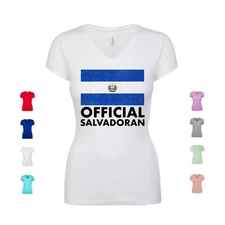 Official Salvadoran flag patriotic heritage pride culture Women's V Neck Shirt