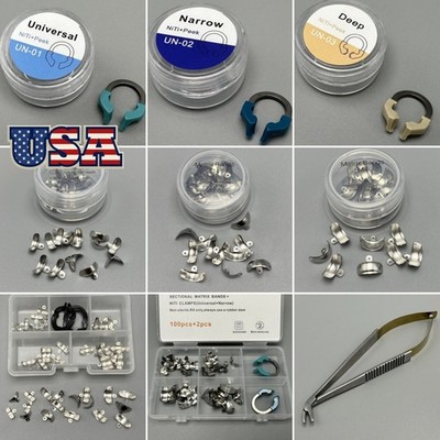 Dental Sectional Matrix Bands M4 Metal Matrices Clamp Matrix Bands Plier USA