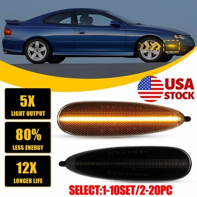 2-20X RH LH Smoked Front Side Marker Light Amber LED Fit 2004-2006 Pontiac GTO