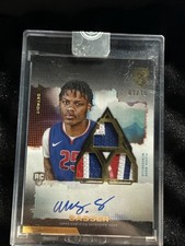 2023-24 Topps Three - 3 Patch Autographs Marcus Sasser #120 Gold Vertical /10 RC