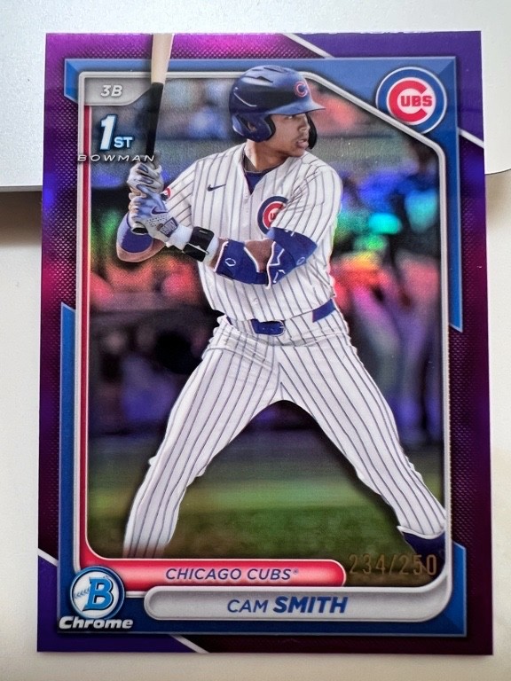 Cam Smith 2024 Bowman Draft #BDC-67 Chrome Purple Refractor #/250