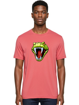 Snake-Head-2 Mens Graphic Tee, 100% Cotton, Casual Summer Wear