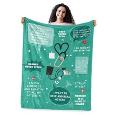 Nurse Appreciation Gifts, Nurses Week Gifts for Women Men, Nurse Blanket Green