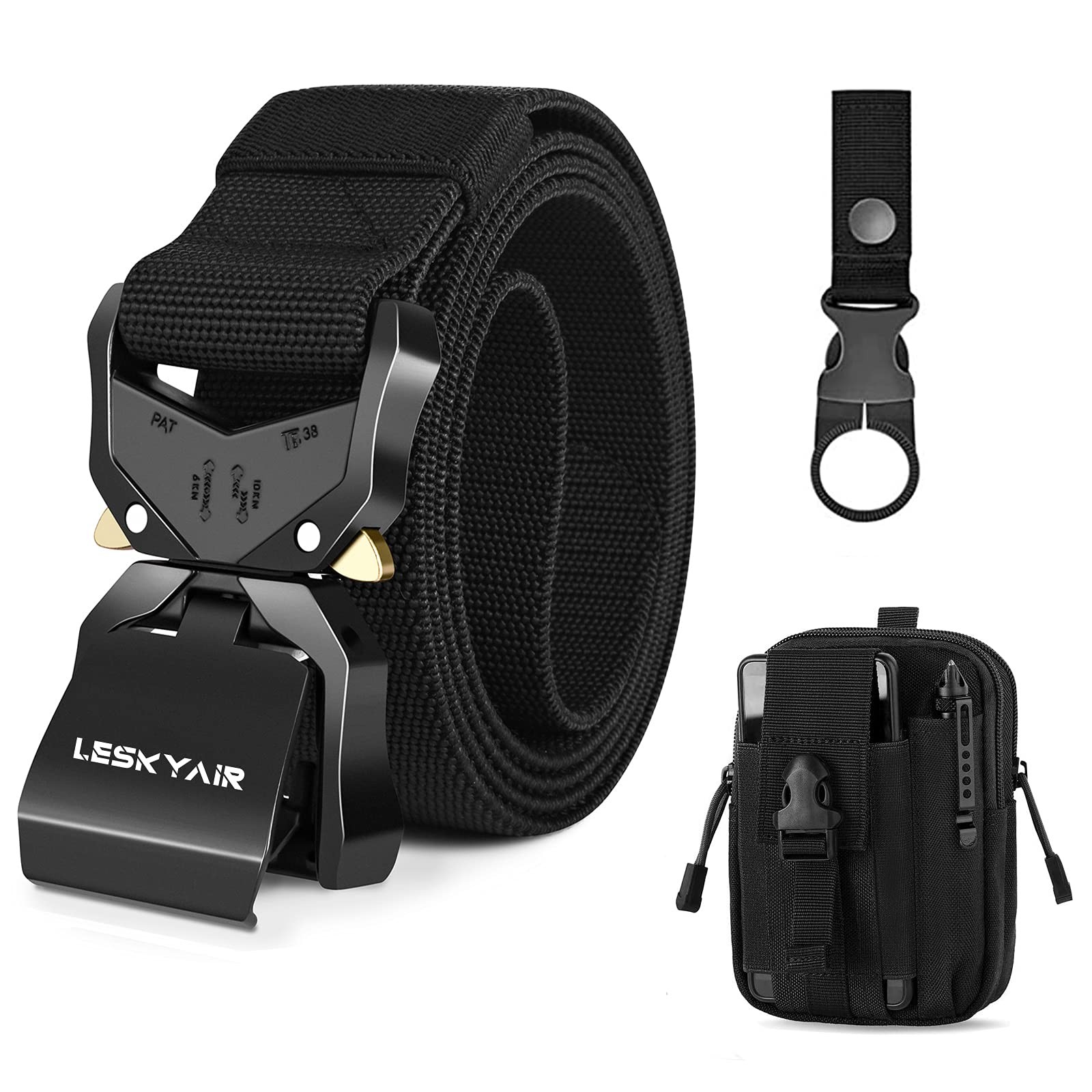 Leskyair Cintura Tattica da Uomo 1,5" Regolabile in Nylon Cintura (w6r)