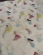 Pottery Barn Kids Disney Princess Castles Flat Sheet Full, 100 Organic Cotton