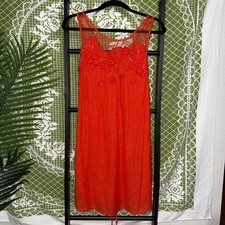 Anthropologie Meadow Rue Orange Embroidered Mesh Dress - Size 2
