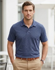 Eddie Bauer Men's XL Polo Shirt Navy Blue Short Sleeve Golf Performance Casual