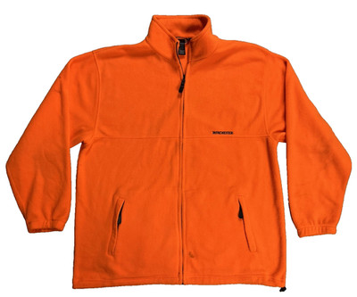 Winchester Fleece Jacket Mens XL Blaze Orange Full Zip Hunting Safety Pockets