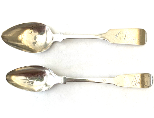 Antique Coin Silver Silver Spoons 2 Signed 28.4 grams - Picture 3 of 12