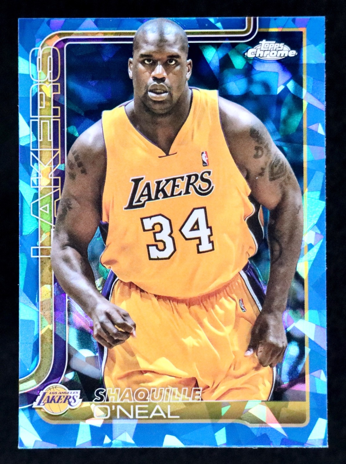 2025-26 Topps Chrome Sapphire Shaquille O'Neal #242 Lakers Blue Refractor BG3