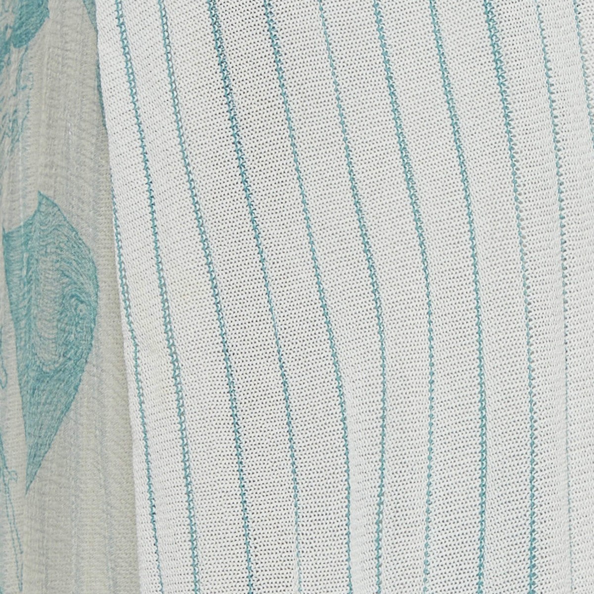 Hermes WhiteTurquoise Stripe Printed Knit and Silk Open Front Top