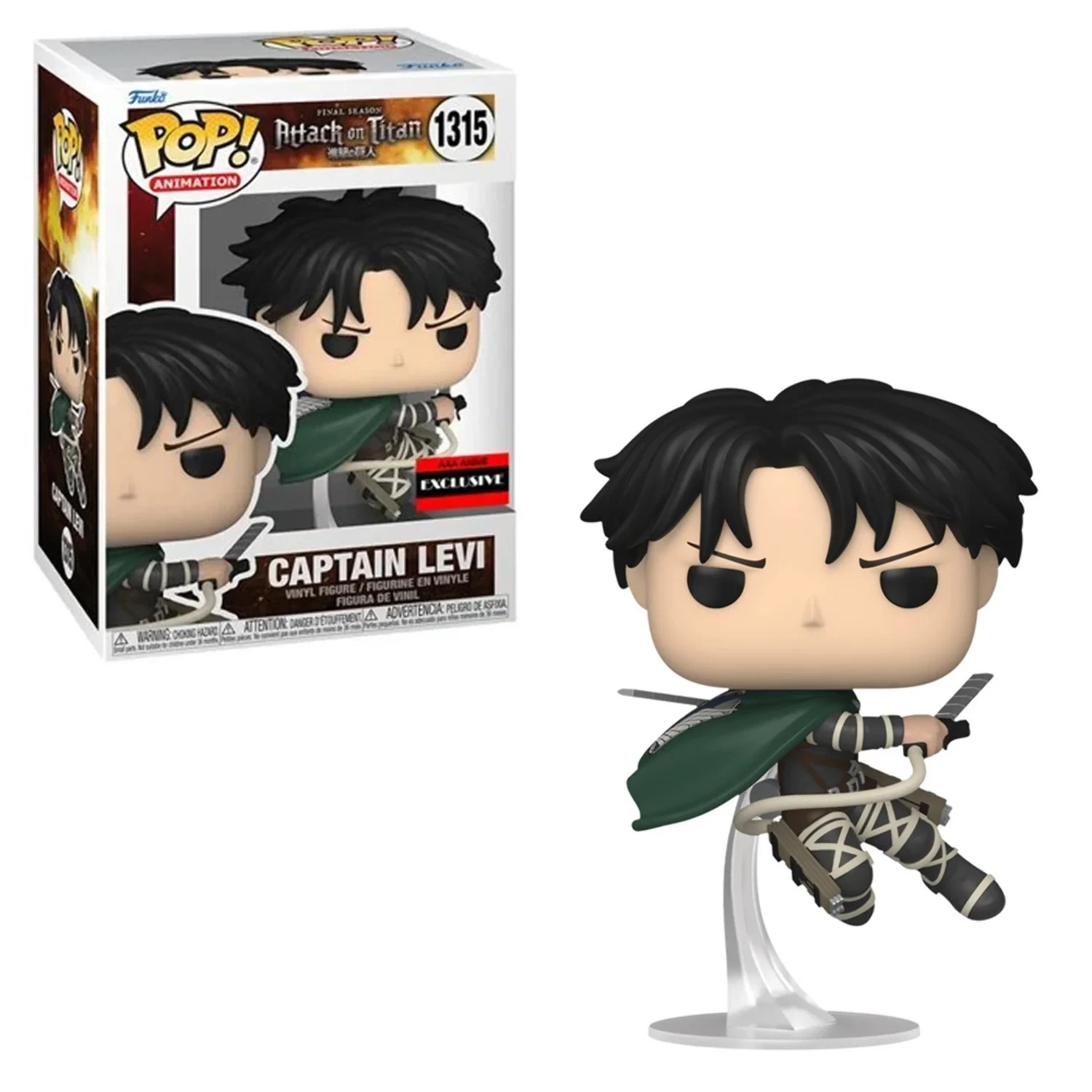 Funko Pop! Capitán Levi #1315 Exclusivo Anime AAA - Ataque a los Titanes + Protector