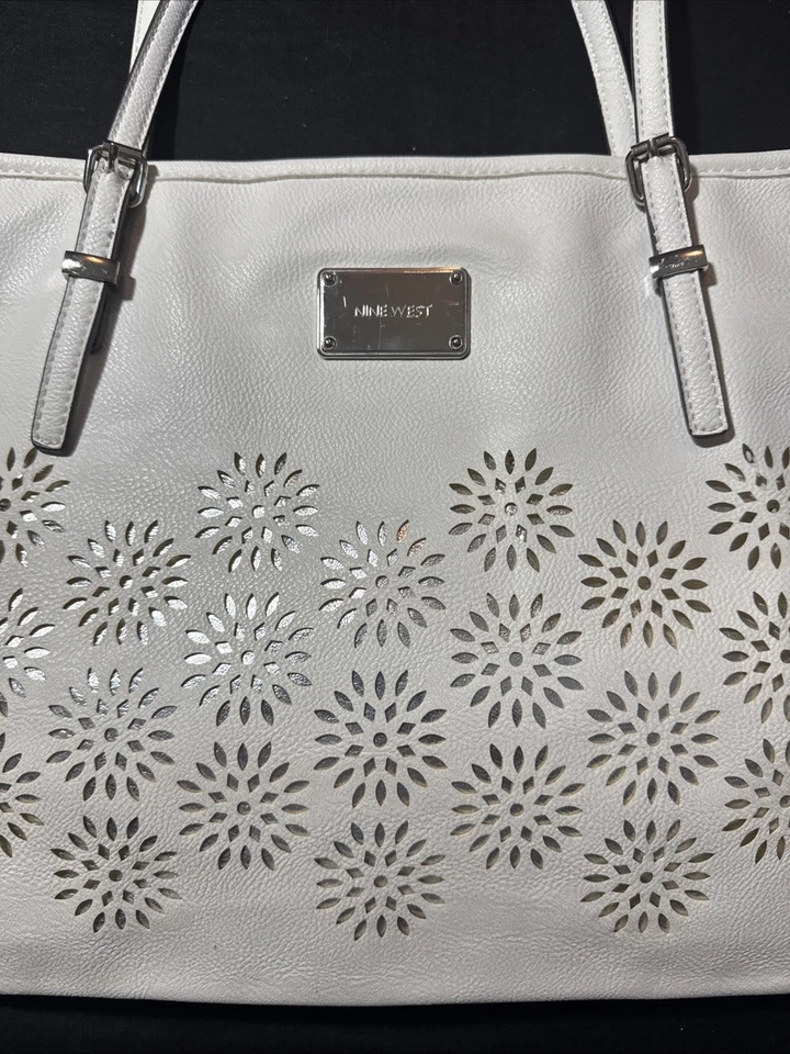 Nine West Women's Large Tote Handbag White - Image 2 of 4