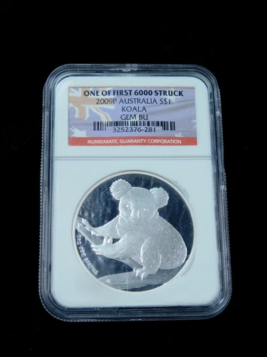 2009P $1 Australia Koala 1 oz .999 Fine Silver - NGC GEM BU 1st 6000 Minted