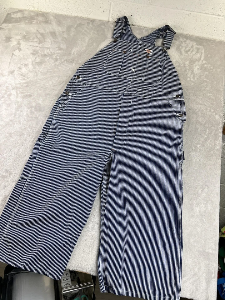 RARE 🔥 Vintage Lollapalooza 1993 Dickies Hickory Stripe Overalls Mens 42x34 USA - Image 2 of 4