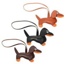 Dachshund Dog Keychain Leather Keychain Cute Dog Shaped Dachshund Charm Keyring