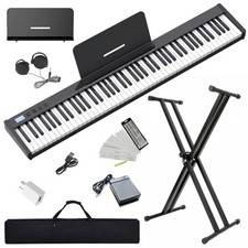 Semi-weighted 88 Keys Piano Keyboard Compact Portable Digital Piano Set for B...