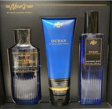 Gift Set Bath  Body Works OCEAN Men's FULL SIZE BODY WASH, CREAM, COLOGNE MIST