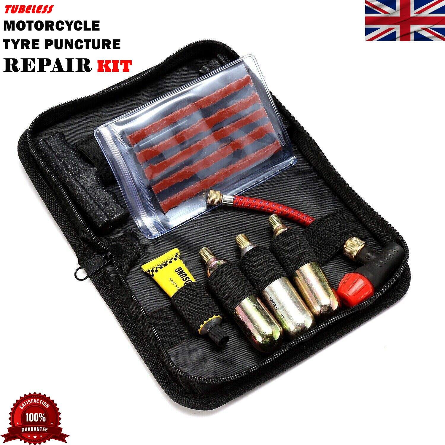 REPAIR KIT TIRE MOTORCYCLE CAR VAN TUBELESS TYRE PUNCTURE TOOL PLUG EMERGENCY-UK