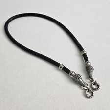Cabot 1996 Leather Silver Alligator Double Head Woven Belt
