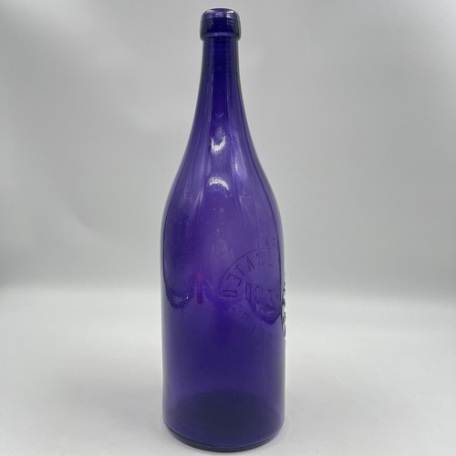 14” Consolidated Ice Co Pittsburg, PA. 1/2 Gal. Purple Glass Bottle, Pittsburgh - Picture 6 of 18