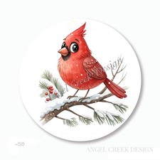 CUTE HOLIDAY CARDINAL SCRAPBOOK STICKERS ENVELOPE SEALS CHRISTMAS FAVORS