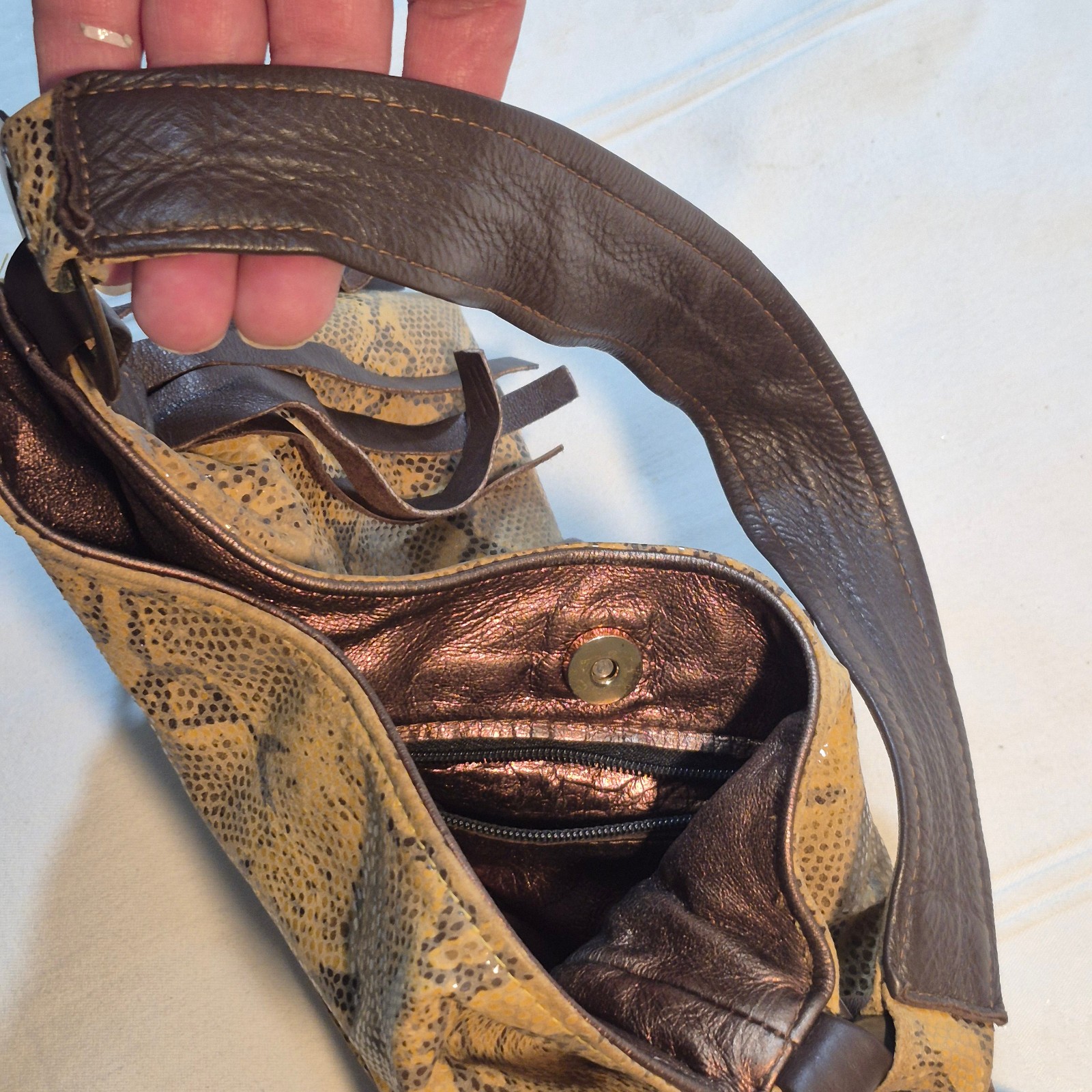 VTG ROBERTO VASCON LEATHER AND PYTHON SNAKE SKIN … - image 16