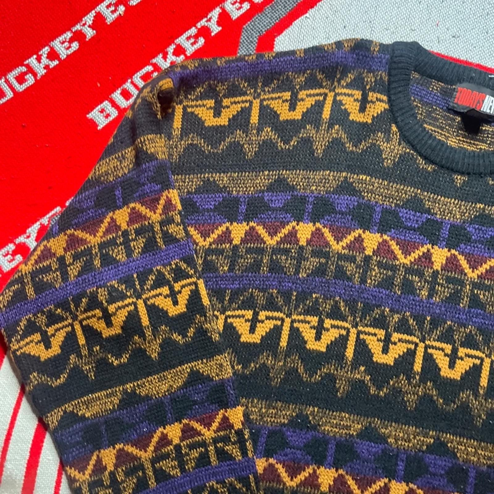Vintage Todays News 80’s/90’s Funky Knitted Jumper | XL image 2