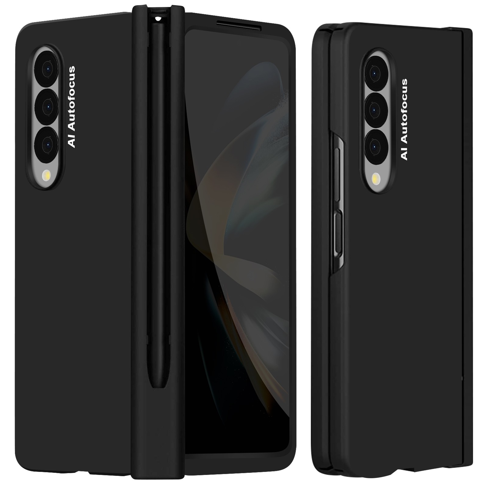 Coque Galaxy Z Fold 4 Anti-Rayures Noire Solution Écran Protégé avec Stylet