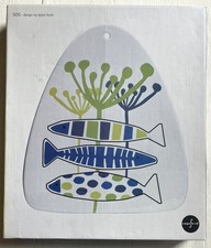 New Sagaform Design By Bjork-Forth Sweden Serving Tray Green Blue White Fish