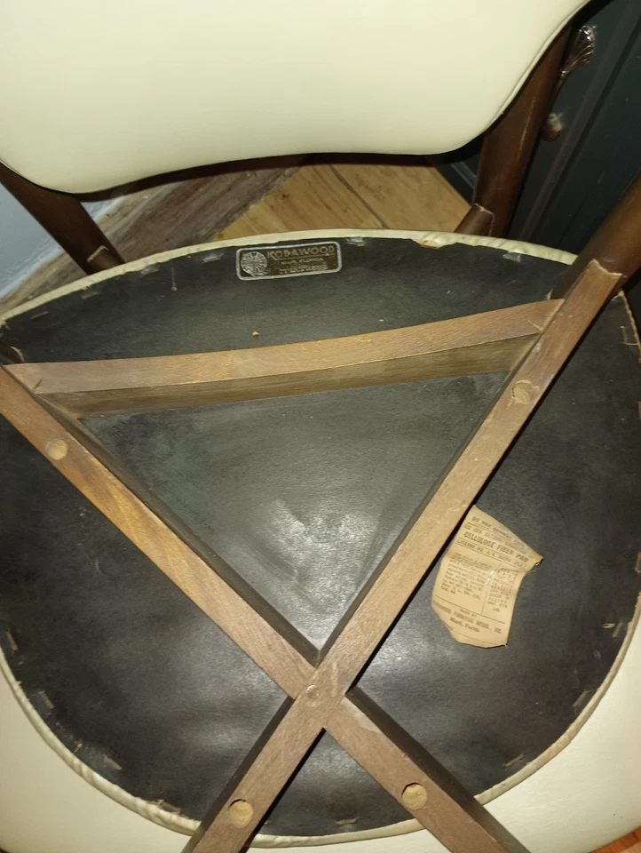 muebles modernos mediados de siglo par de sillas Dinette Kodawood Foto 2 de 4