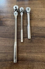 3 Vintage Craftsman 1/2" & 3/8” Dr Flex Swivel Head Ratchets 44984 & 42793 USA