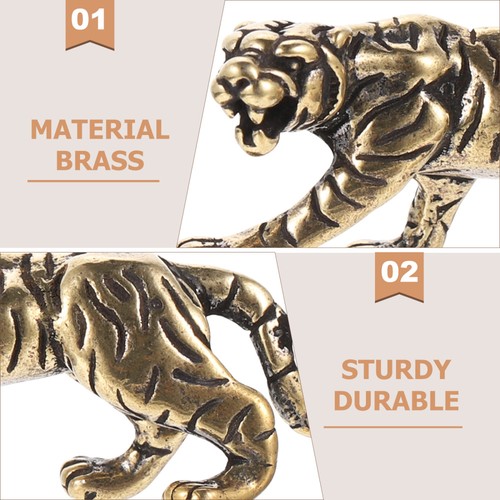 3 Pcs The Keychain of Treasure Tiger and Leopard Brass Ornament Figurine Office - Bild 12 von 12