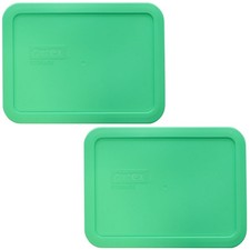 Pyrex 7210-PC (3-Cup) Bright Green Replacement Lids (2-Pack) - Made in USA