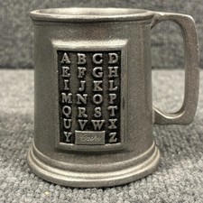 Vintage Wilton Armetale Child's ABC Mug Pewter Alphabet Baby Cup Made in USA